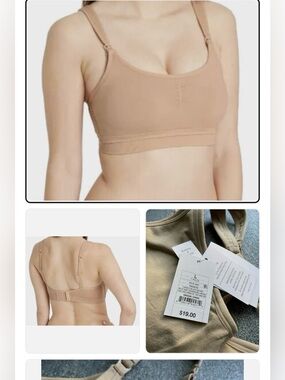 Auden Women's All-in-One Nursing and Pumping Bra Beige Size M